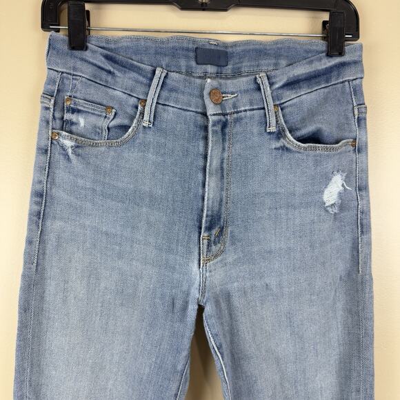 Mother Women’s High‑Waisted Looker Crop Jeans Size 26 Chatterbox Knee Rips - Picture 3 of 14